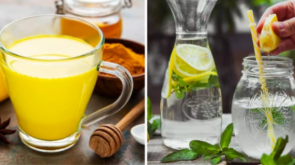 Turmeric water or lemon wate