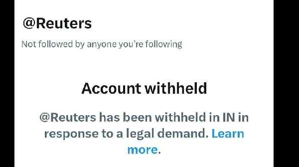 Centre Responds After News Agency Reuters X Account Withheld In India