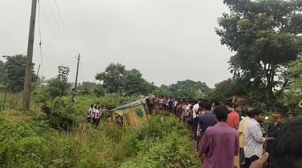 Passenger bus overturns over 20 seriously injured