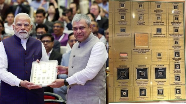 PM Modi receives first made-in-India chip Vikram