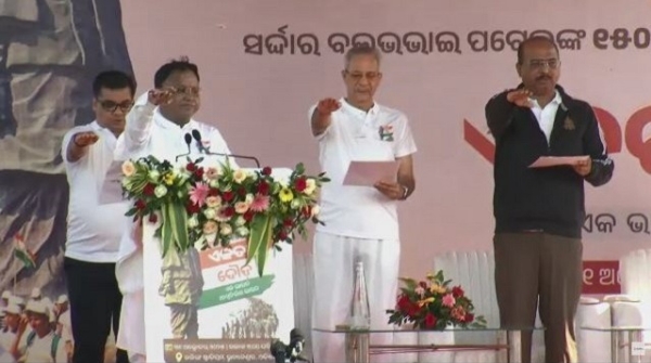 Chief Minister Mohan Charan Majhi runs in Bhubaneswar