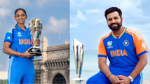 Cricketers Rohit Sharma and Harmanpreet Kau Cricketers Rohit Sharma and Harmanpreet Kau