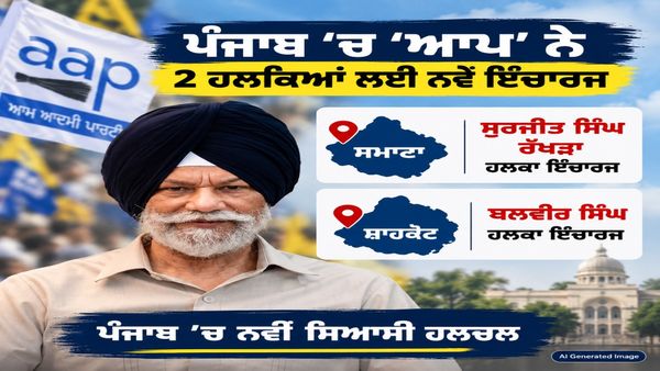 2027 ਚੋਣਾਂ ਤੋਂ ਪਹਿਲਾਂ ‘ਆਪ’ ਦੀਆਂ ਨਵੀਆਂ ਨਿਯੁਕਤੀਆਂ, ਸੁਰਜੀਤ ਸਿੰਘ ਰੱਖੜਾ ਨੂੰ ਸਮਾਣਾ ਦੀ ਜ਼ਿੰਮੇਵਾਰੀ