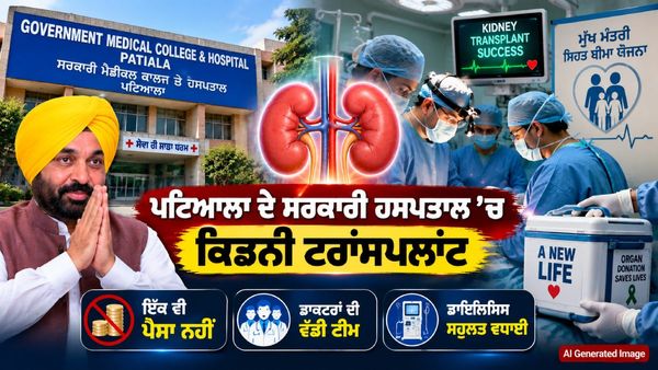 ਪੰਜਾਬ ਦੇ ਇਸ ਸਰਕਾਰੀ ਹਸਪਤਾਲ 'ਚ ਪਹਿਲਾ ਕਿਡਨੀ ਟਰਾਂਸਪਲਾਂਟ, ਨਹੀਂ ਲੱਗਾ ਇੱਕ ਵੀ ਪੈਸਾ