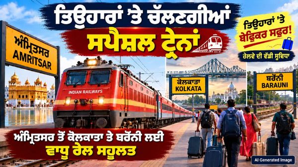 ਅੰਮ੍ਰਿਤਸਰ ਤੋਂ ਚੱਲਣਗੀਆਂ ਕਈ Special Trains, ਤਿਉਹਾਰਾਂ 'ਤੇ ਘਰ ਜਾਣ ਵਾਲਿਆਂ ਲਈ ਵੱਡੀ ਖ਼ਬਰ