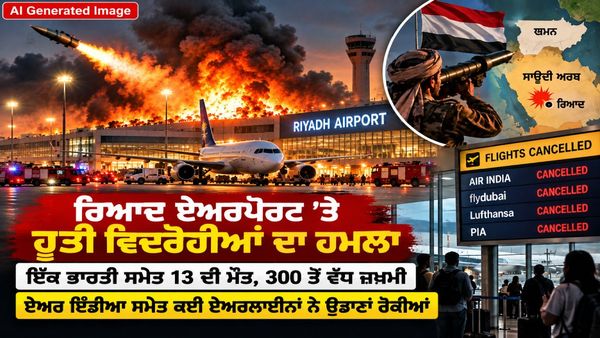 ਰਿਆਦ ਏਅਰਪੋਰਟ ’ਤੇ ਸਬ ਤੋਂ ਵੱਡਾ ਹਮਲਾ, ਭਰਤੀ ਸਣੇ 13 ਲੋਕਾਂ ਦੀ ਮੌਤ, Air India ਸਮੇਤ ਕਈ ਉਡਾਣਾਂ ਬੰਦ