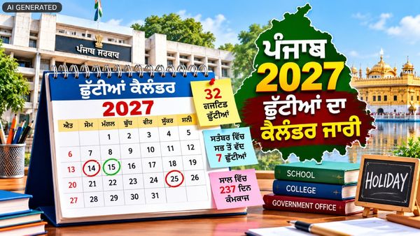 ਪੰਜਾਬ ਵਿੱਚ 2027 ਦੀਆਂ ਛੁੱਟੀਆਂ ਦਾ ਕੈਲੰਡਰ ਜਾਰੀ, ਜਾਣੋ ਕਿਹੜੇ ਮਹੀਨੇ ਮਿਲੇਗੀ ਸਬ ਤੋਂ ਵੱਧ ਛੁੱਟੀਆਂ