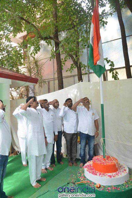 Photo Gallery: Jana Sena Chief Pawan Kalyan Flag Hoisting At Party Office