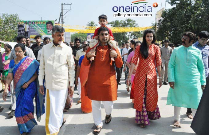 PHOTOS: AP CM N CM N Chandrababu Naidu And His Family Celebrates Sankranti In Naravari Palle