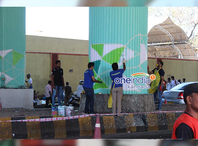The ugly Indian stunning! The ugly defaced pillars of Banashankari metro station