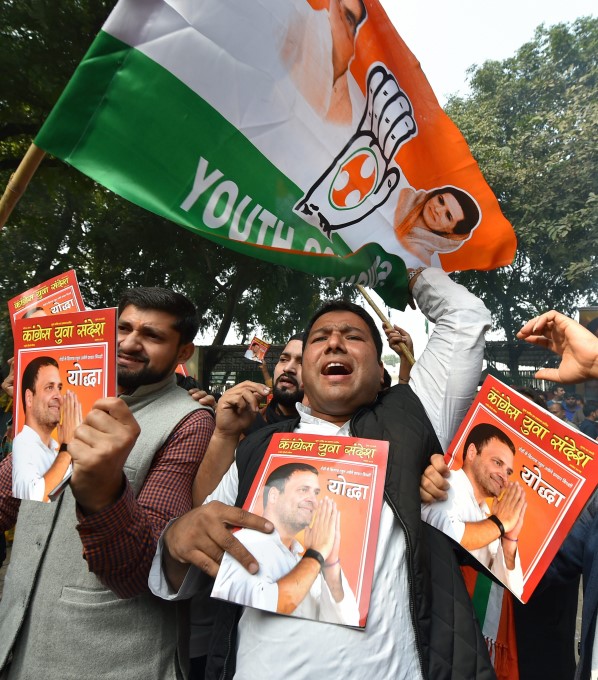 Congress Supporters And Workers Celebrate Party's Victory
