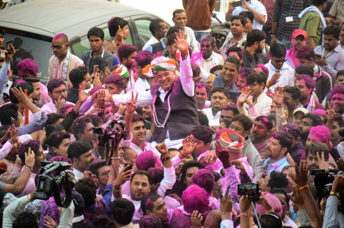 Congress Supporters And Workers Celebrate Party's Victory