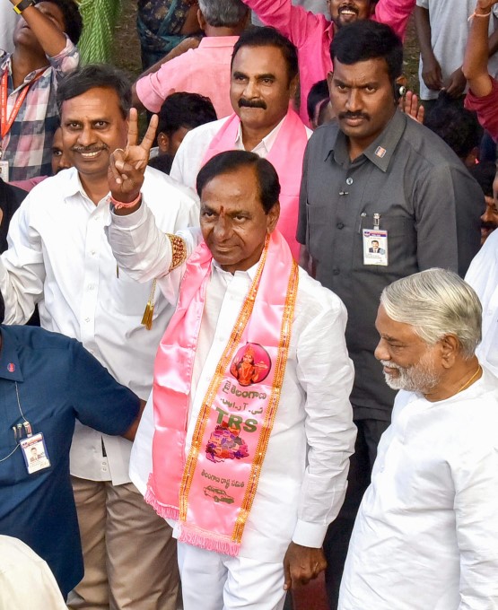 TRS Supporters And Workers Celebrate Party's Victory