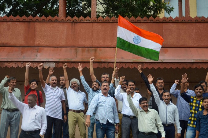 BJP Supporters Celebration on J&K Special Status Removal