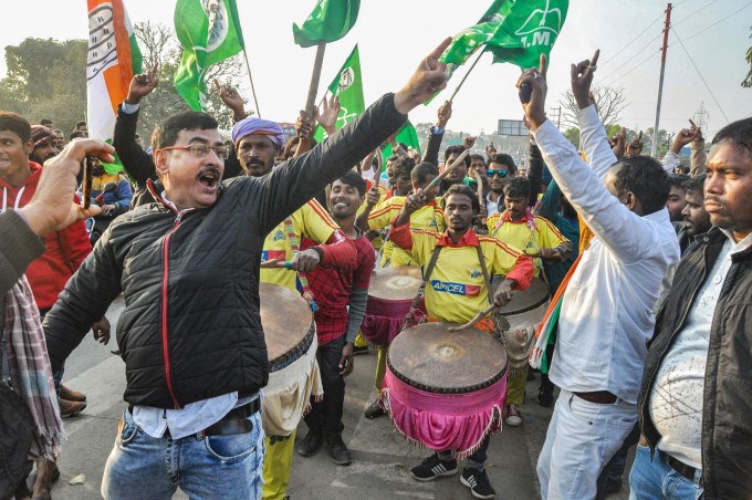 JMM-Congress Alliance Celebrations Over Jharkhand Election Victory