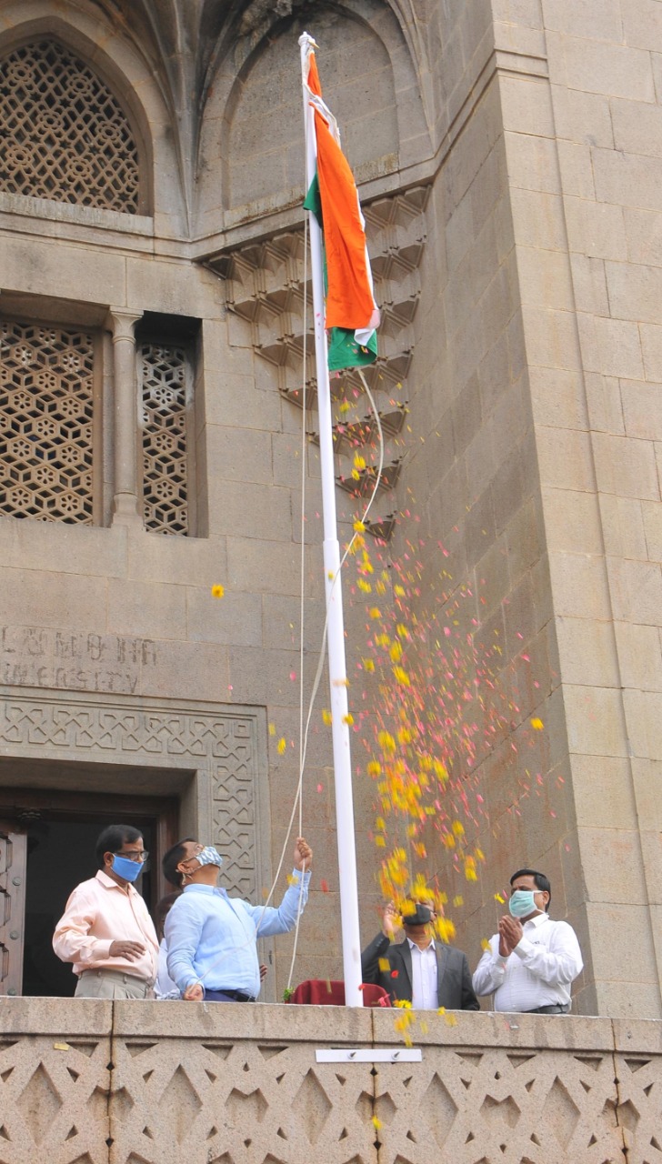 National Flag inconnection with Telangana State Formation Day Celebrations at Osmania University in Hyderabad