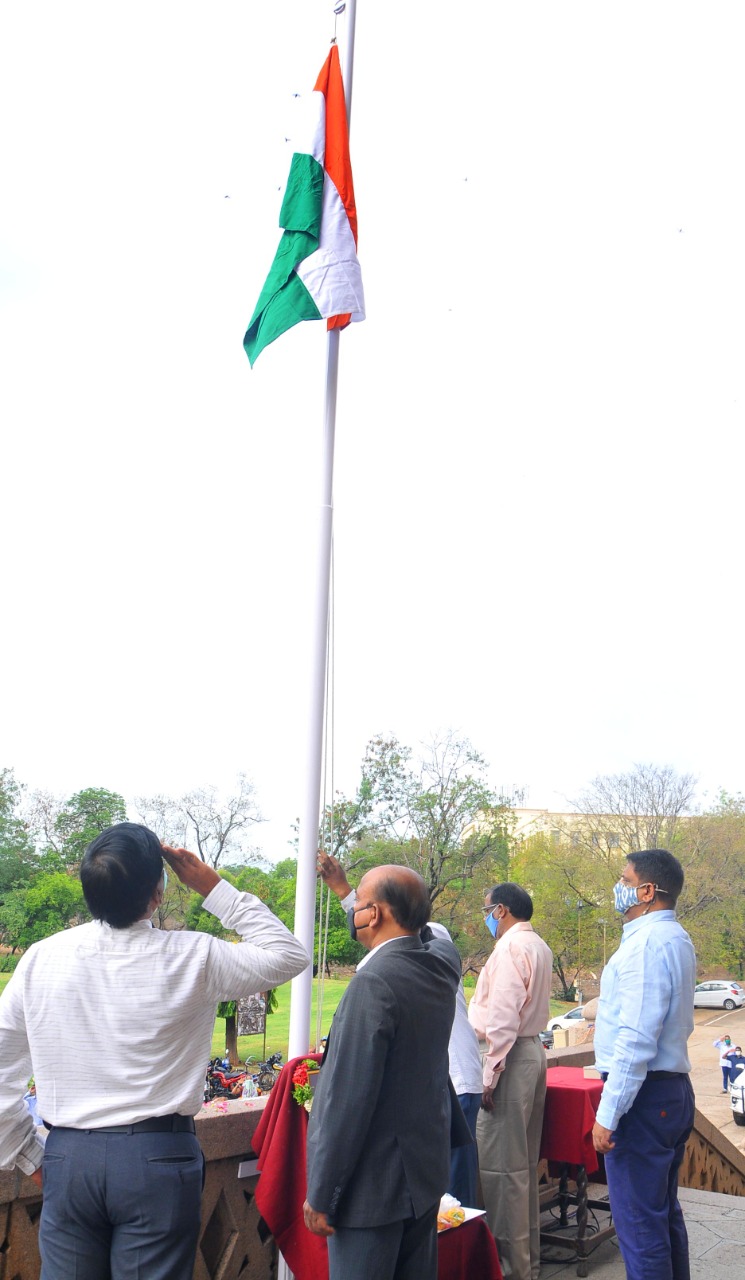 National Flag inconnection with Telangana State Formation Day Celebrations at Osmania University in Hyderabad