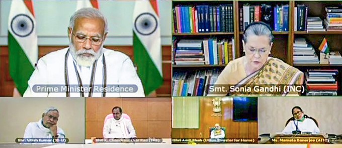 PM Narendra Modi During All party meeting On Indo-China Face-Off