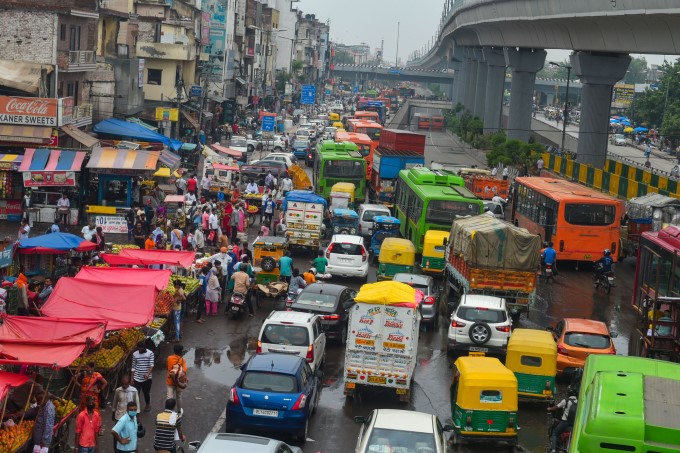 Heavy Traffic Jam In Delhi