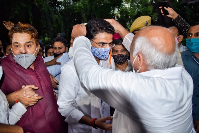 Congress Leader Sachin Pilot Returns to his residence in Jaipur
