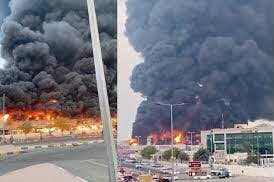 Massive Fire Breaks Out At Ajman market In Dubai