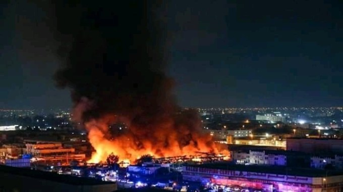 Massive Fire Breaks Out At Ajman market In Dubai