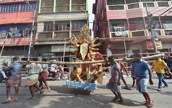 Preparation for durga puja 2020