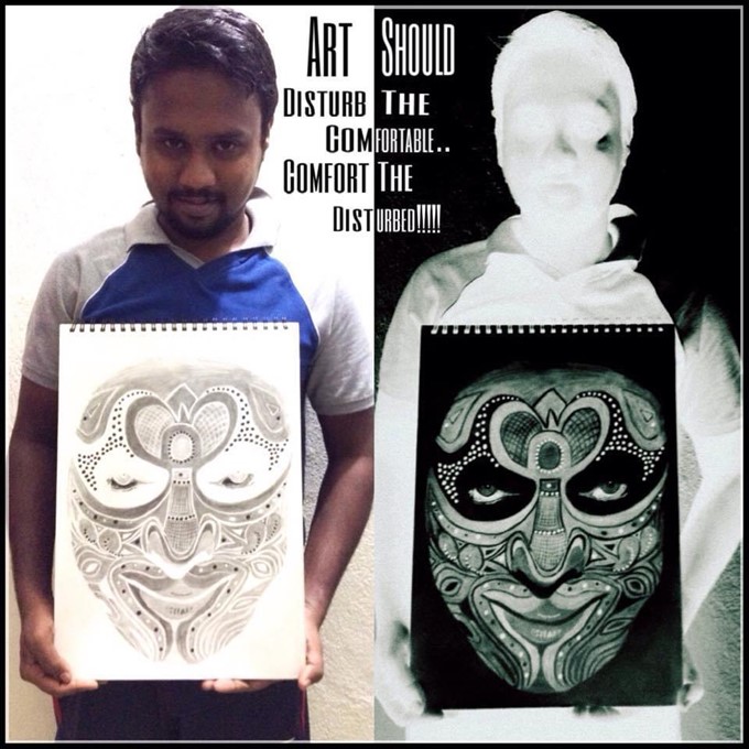Artist Seevaga Vazhuthi draws Kamal Haasan drawings using world techniques