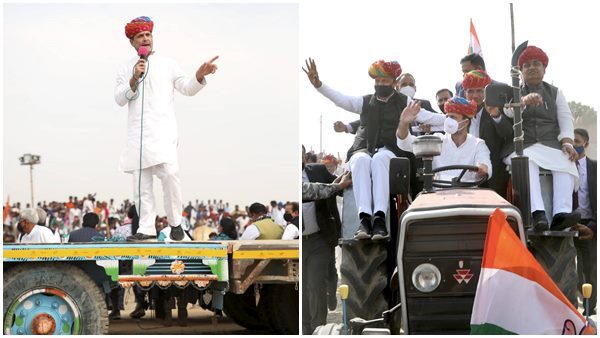 കര്‍ഷകര്‍ക്ക് ആവേശമായി രാഹുല്‍ ഗാന്ധി; അജ്മീറില്‍ നടന്ന റാലിയുടെ ചിത്രങ്ങള്‍