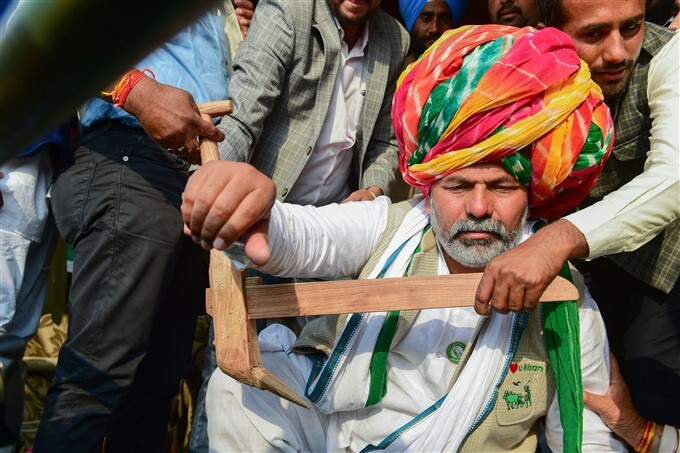 Farmers Protest Against Central Govt Over Farm Laws In Delhi, 02/02/2021
