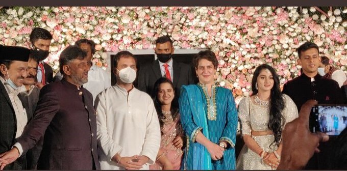 KPCC President DK Shivakumar Daughter Aishwarya & Amartya Hegde Wedding Reception