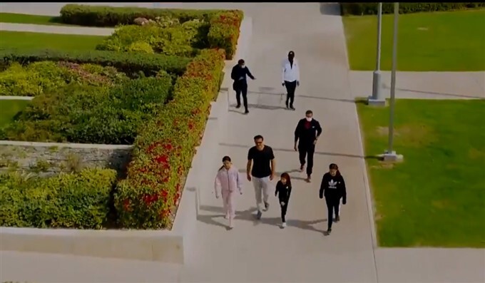 Qatar King Emir walks with Children At Park in Doha