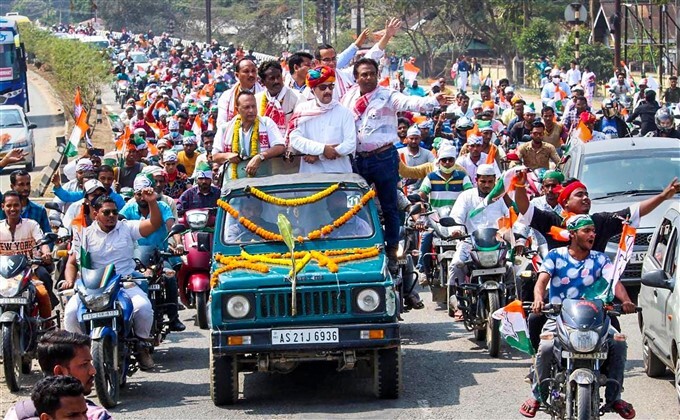 അസമില്‍ ചൂടുപിടിച്ച് നിയമസഭാ തെരഞ്ഞെടുപ്പ് പ്രചാരണം, ചിത്രങ്ങള്‍ കാണാം