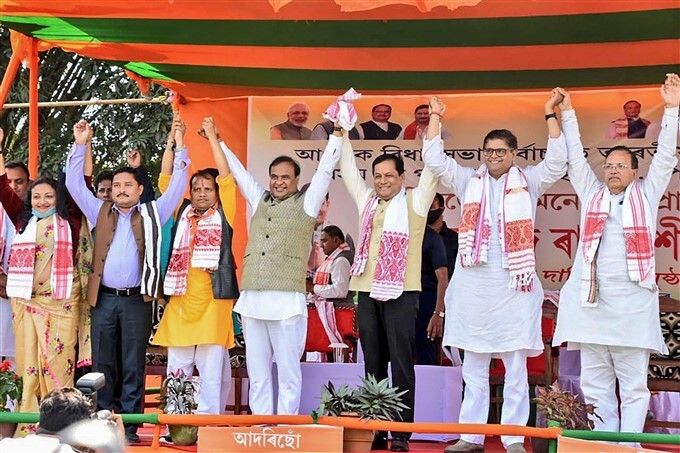 ബിജെപിയുടെ അസം തെരഞ്ഞെടുപ്പ് പ്രചാരണം, ചിത്രങ്ങള്‍ കാണാം