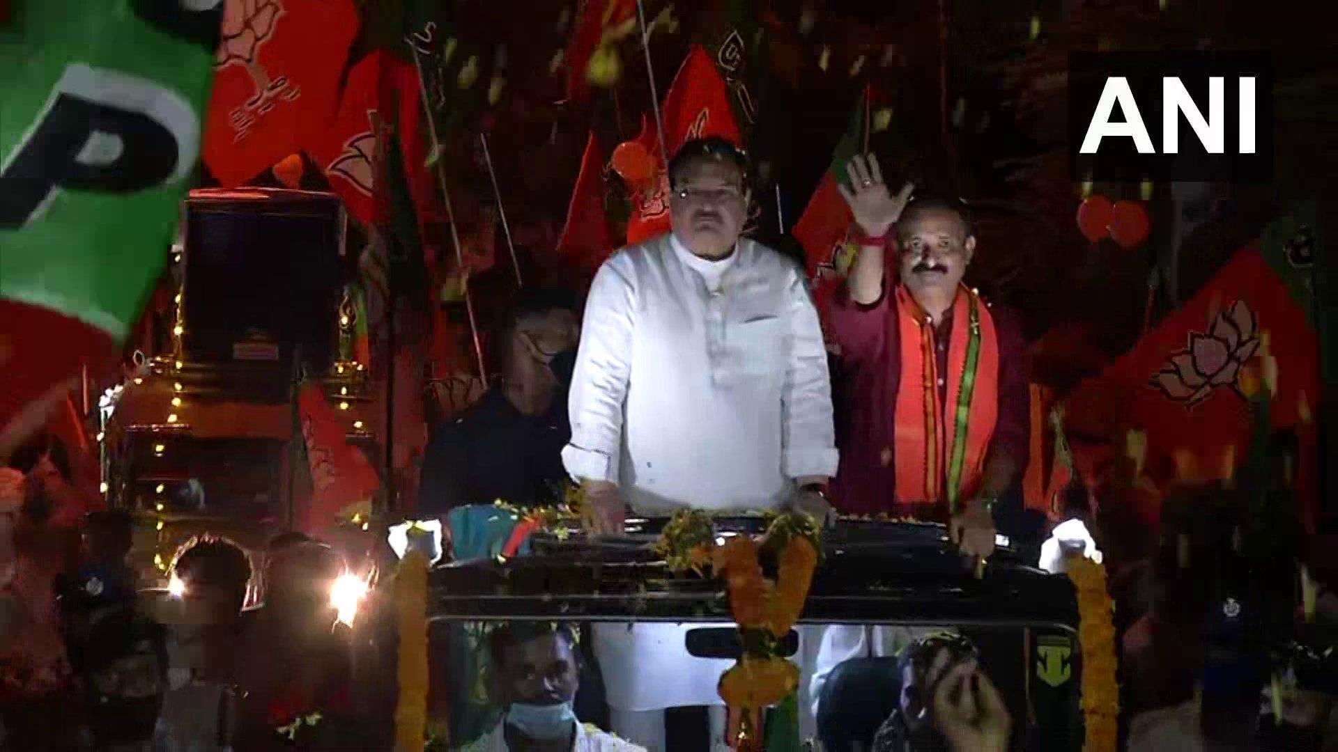 കേരളത്തില്‍ ബിജെപി ദേശീയ അധ്യക്ഷന്‍ ജെപി നദ്ദ നടത്തിയ റോഡ് ഷോ