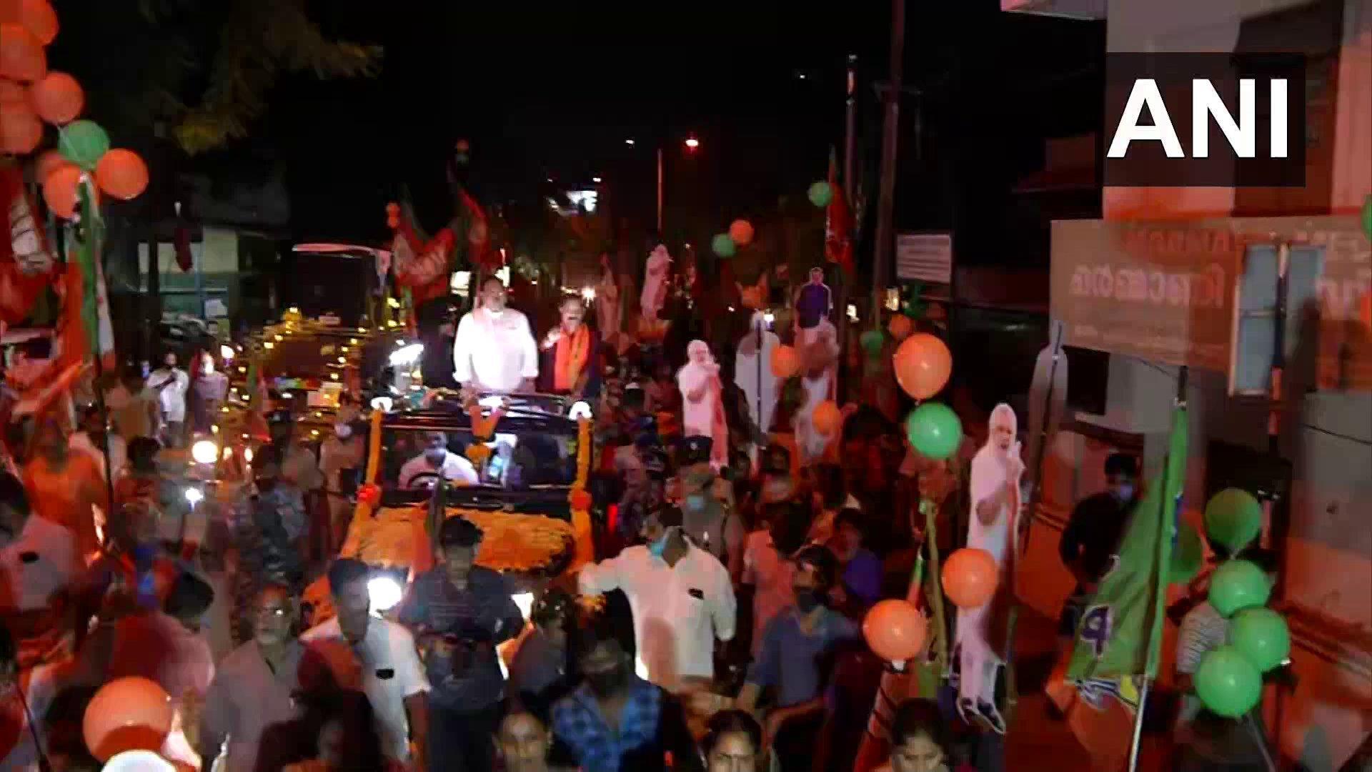 കേരളത്തില്‍ ബിജെപി ദേശീയ അധ്യക്ഷന്‍ ജെപി നദ്ദ നടത്തിയ റോഡ് ഷോ