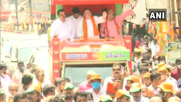 കേരളത്തില്‍ ബിജെപി ദേശീയ അധ്യക്ഷന്‍ ജെപി നദ്ദ നടത്തിയ റോഡ് ഷോ