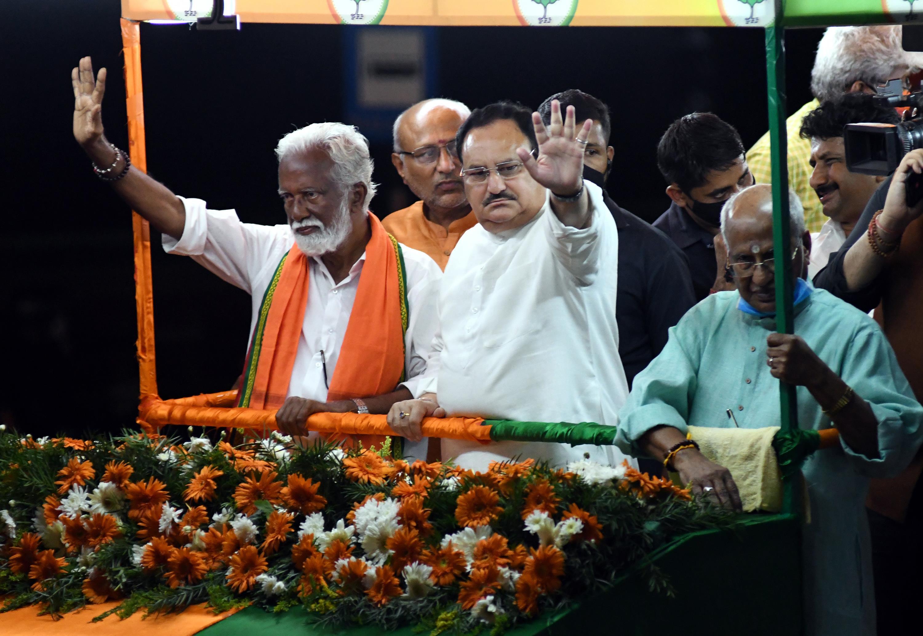 കേരളത്തില്‍ ബിജെപി ദേശീയ അധ്യക്ഷന്‍ ജെപി നദ്ദ നടത്തിയ റോഡ് ഷോ