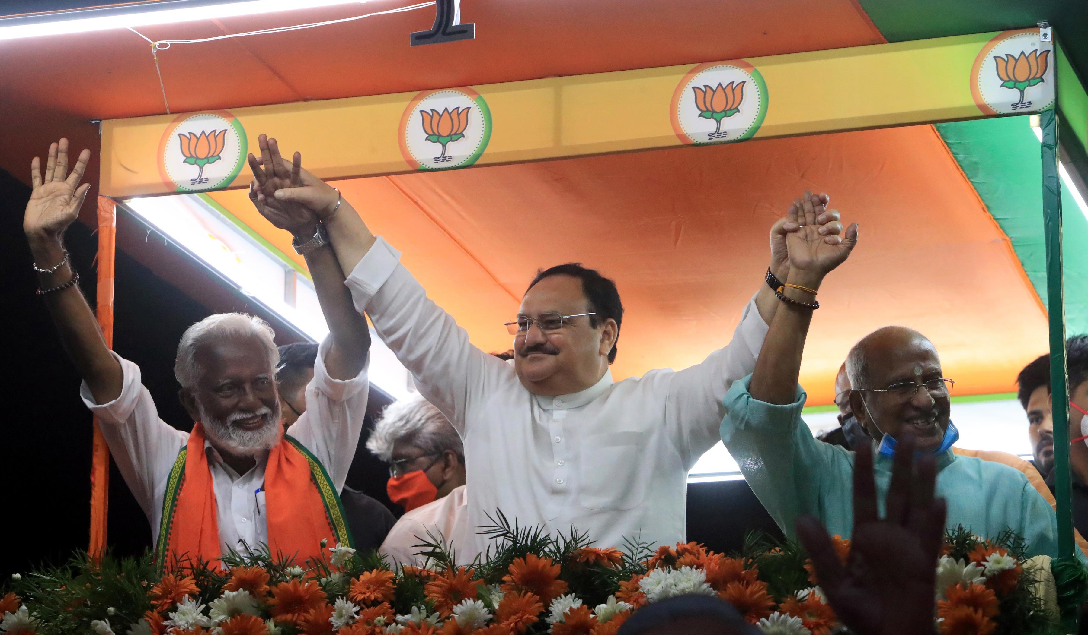 കേരളത്തില്‍ ബിജെപി ദേശീയ അധ്യക്ഷന്‍ ജെപി നദ്ദ നടത്തിയ റോഡ് ഷോ