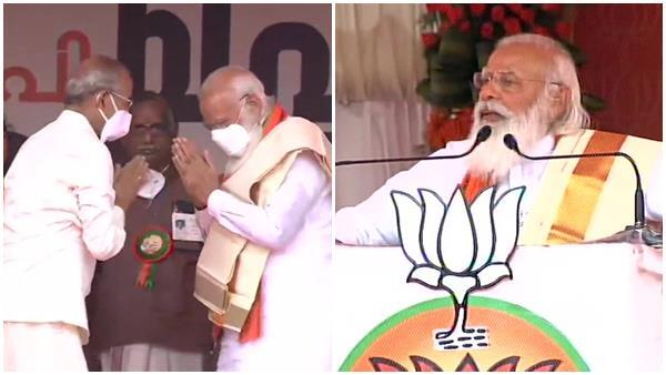 പാലക്കാട് ബിജെപിക്ക് ആവേശമായി നരേന്ദ്ര മോദിയെത്തി, ചിത്രങ്ങൾ കാണാം