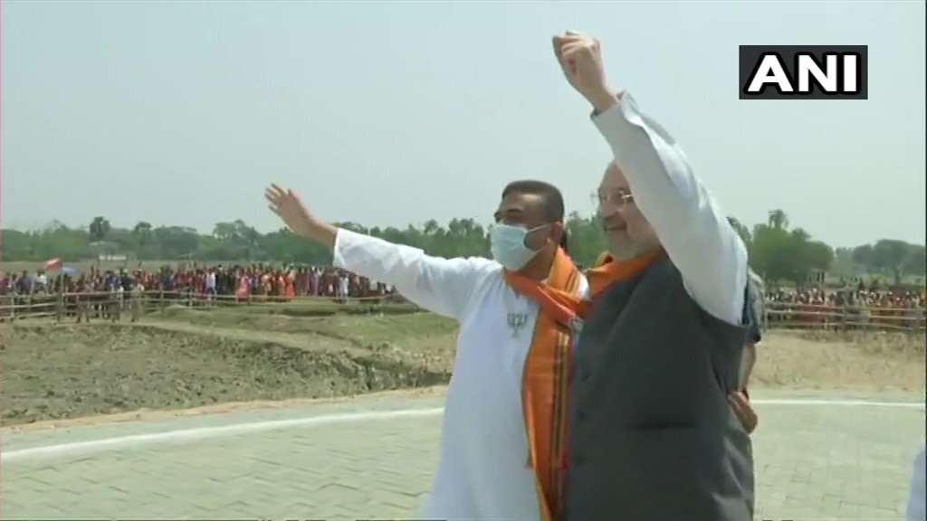 മമതയുടെ തട്ടകത്തില്‍ അമിത് ഷായുടെ റോഡ് ഷോ; നന്ദിഗ്രാമിലെ ബിജെപി പ്രചാരണ ചിത്രങ്ങള്‍