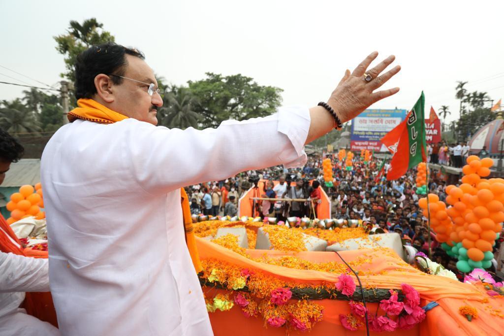 ബംഗാളില്‍ ബിജെപി ദേശീയ അധ്യക്ഷന്‍ ജെപി നദ്ദയുടെ തെരഞ്ഞെടുപ്പ് പ്രചാരണം, ചിത്രങ്ങള്‍ കാണാം