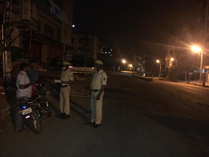 Bengaluru police ensure people follow night curfew guidelines