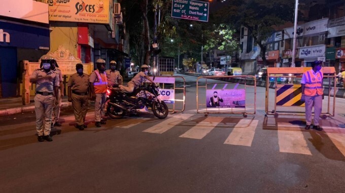 Bengaluru police ensure people follow night curfew guidelines