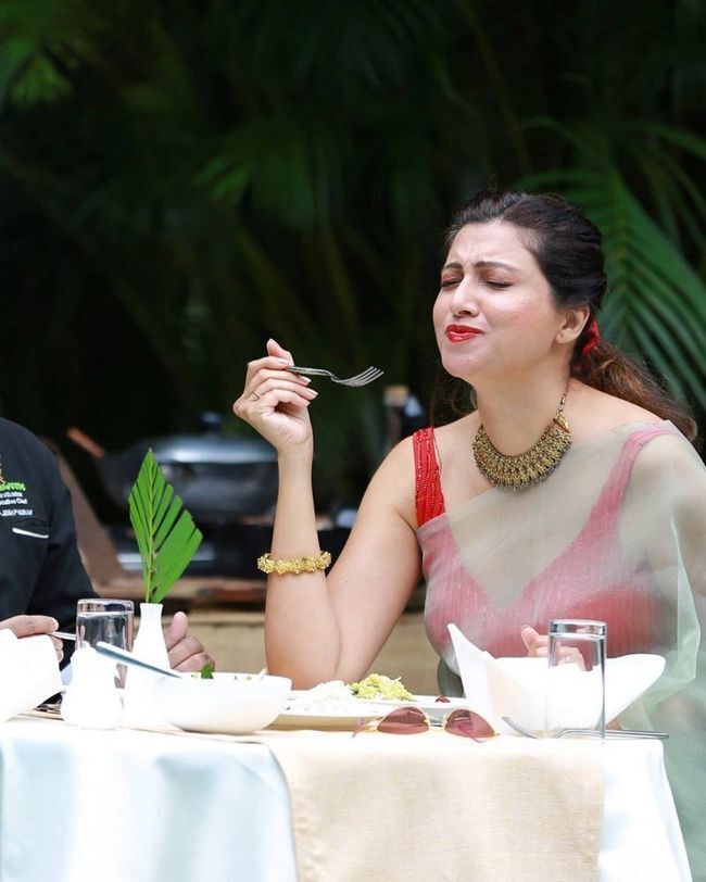 സാരിയിൽ തിളങ്ങി ഹംസനന്ദിനി, ചിത്രങ്ങൾ കാണാം