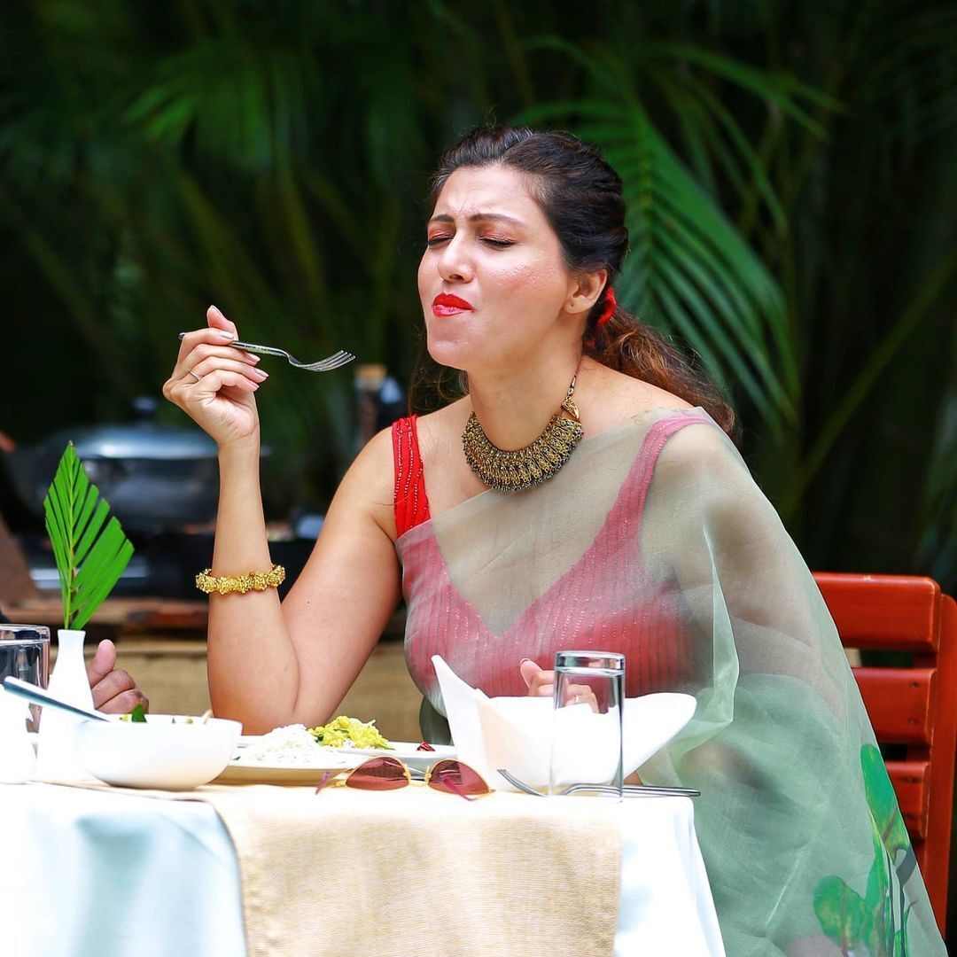 സാരിയിൽ തിളങ്ങി ഹംസനന്ദിനി, ചിത്രങ്ങൾ കാണാം