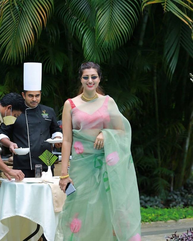 സാരിയിൽ തിളങ്ങി ഹംസനന്ദിനി, ചിത്രങ്ങൾ കാണാം