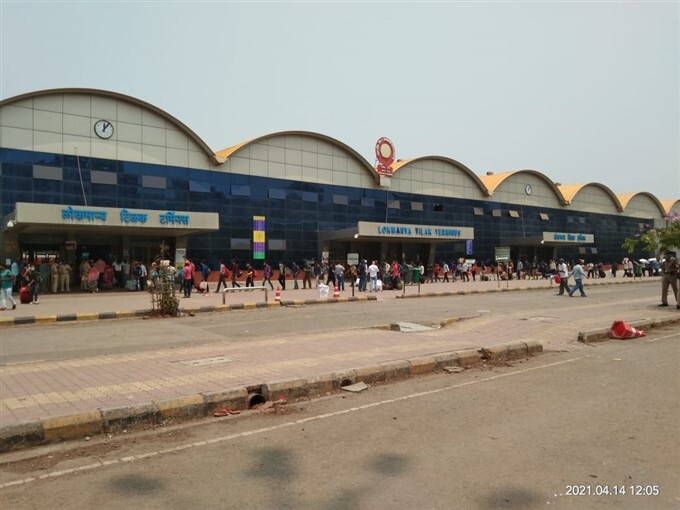 Passengers at Lokmanya Tilak Terminus in Mumbai