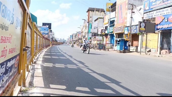 തമിഴ്നാട്ടിൽ സമ്പൂർണ ലോക്ക്ഡൗൺ... ചിത്രങ്ങളിലൂടെ