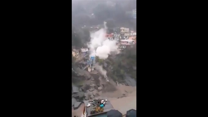 Rescue and relief operation After Several houses and shops damaged due to cloudburst In Uttarakhand